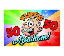 Abraham: 50 jaar Abraham Regenboog Deurbord - 58x37cm